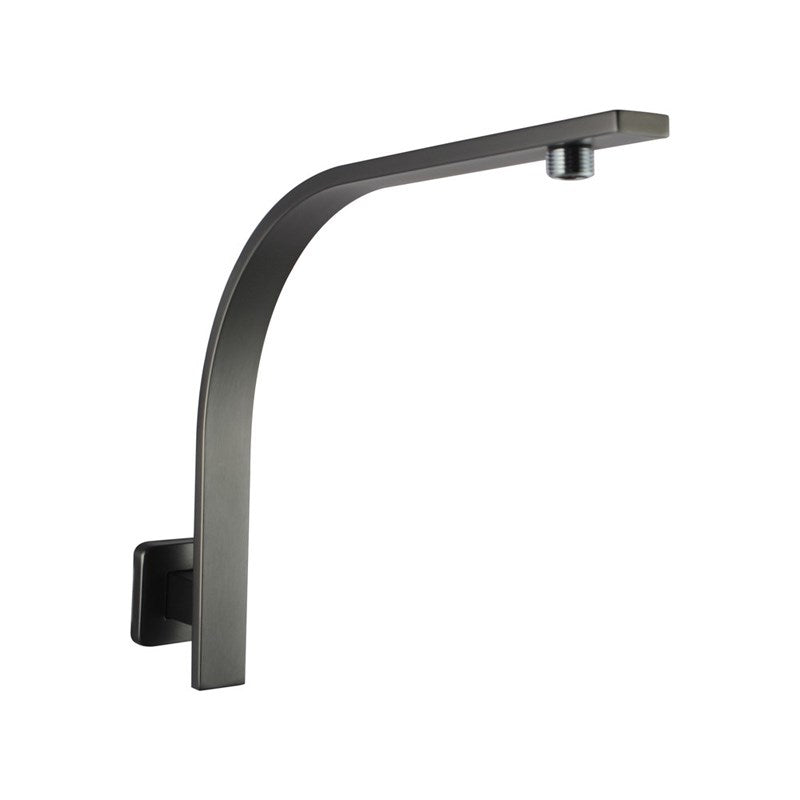 Square Gun Metal Grey Gooseneck Wall Mounted Shower Arm