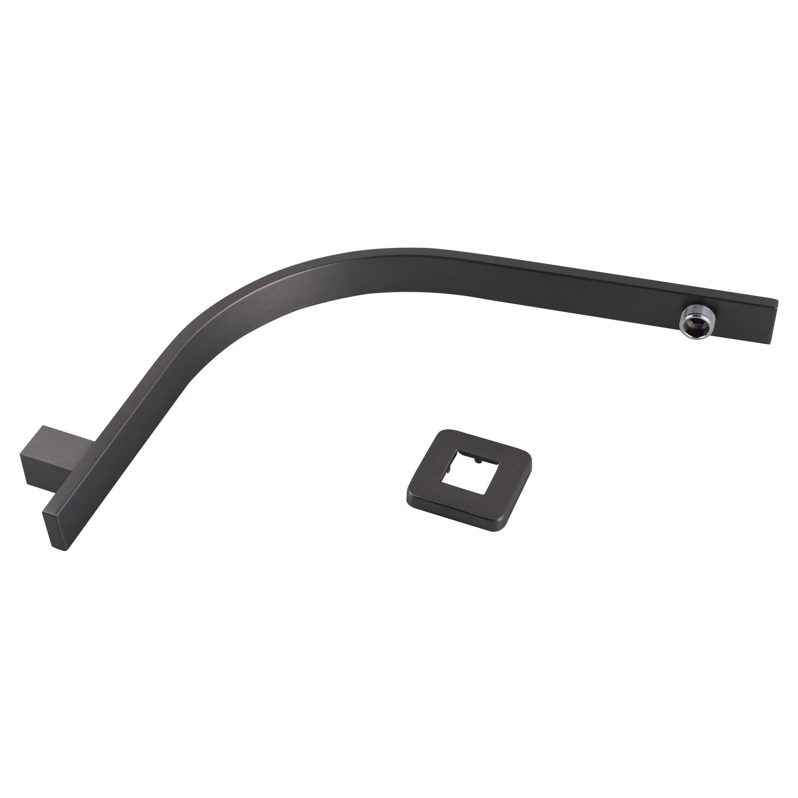 Square Gun Metal Grey Gooseneck Wall Mounted Shower Arm