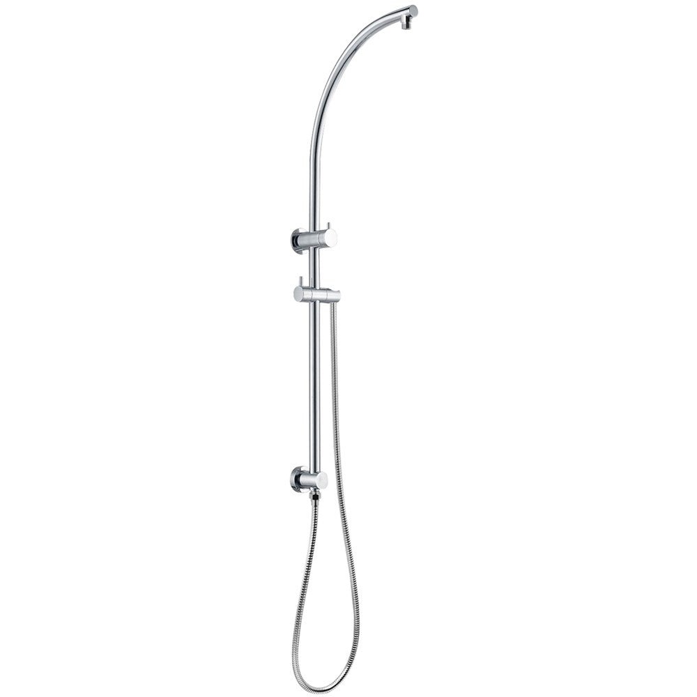 Round Chrome Shower Station without Shower Head and Handheld Shower(Stainless Steel Hose)