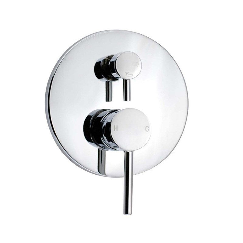 LUCID PIN Series Round Chrome Wall Mixer with Diverter(color up)