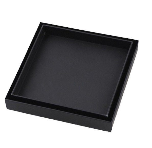 120*120mm Black Stainless Steel Tile Insert Floor Drain(80mm Outlet)
