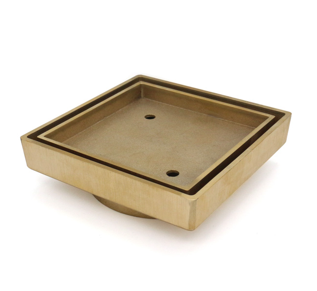 115*115*35mm Gold Smart Tile Insert Floor Waste Shower Grate Drain(88mm outlet)