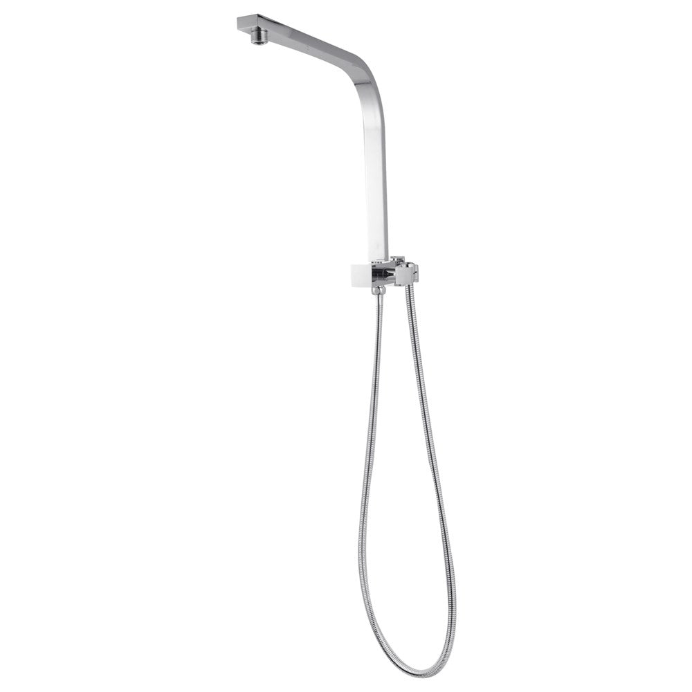 Square Chrome Shower Station without Shower Head and Handheld Shower(Stainless Steel Hose)