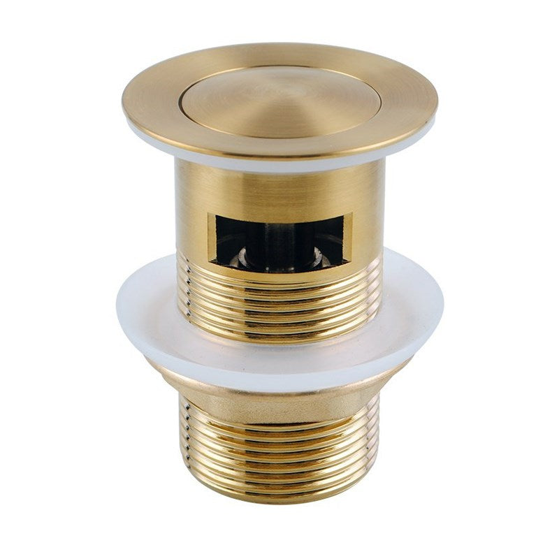 32/40mm Brushed Brass Basin Pop Up Waste with Overflow(Brass)
