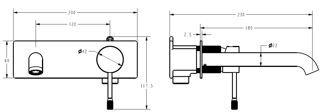 Ikon Linie Wall Basin/Bath Mixer Spout Trim Kits