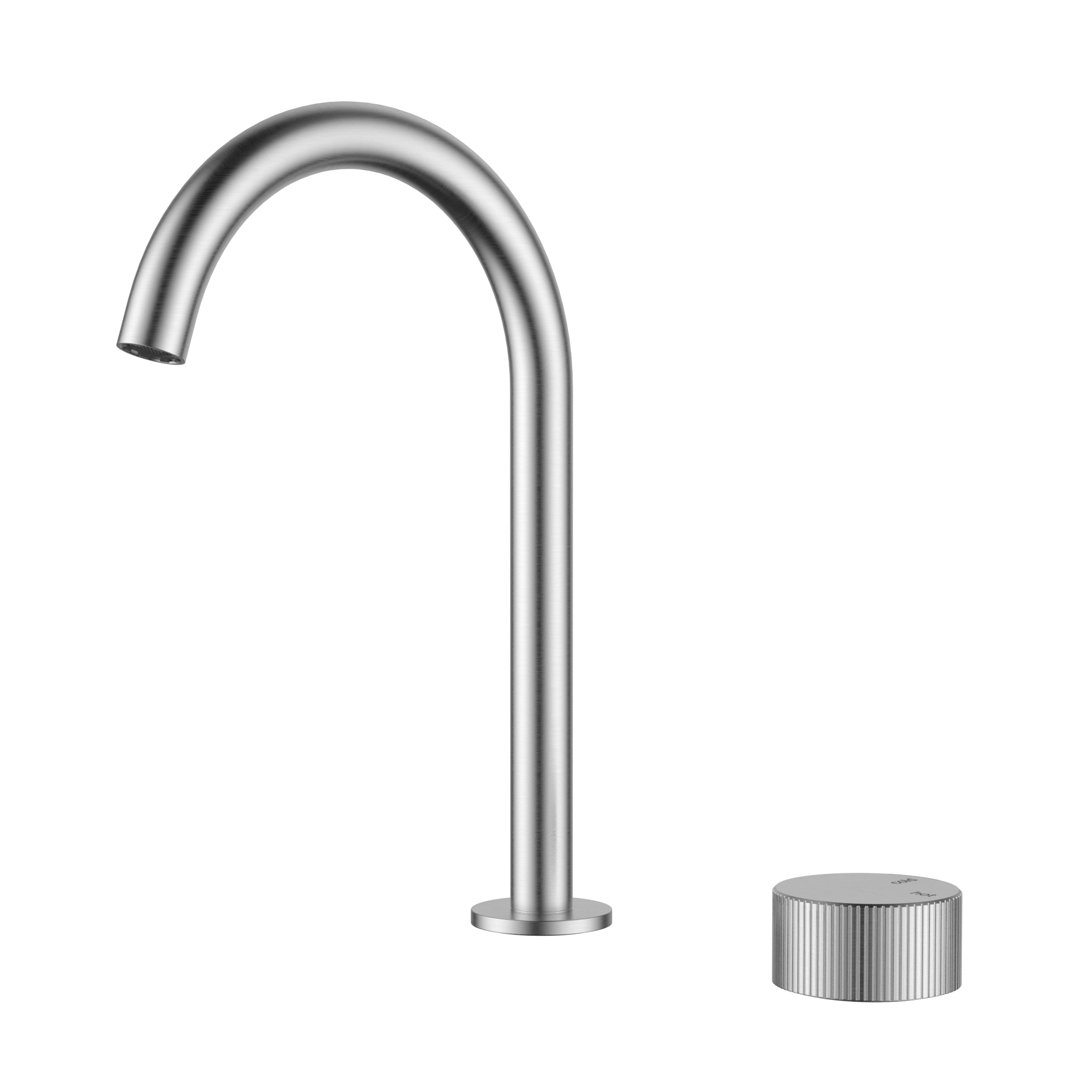 Ikon Hali Fluted Hob Progressive Basin Mixer Brushed Nickel