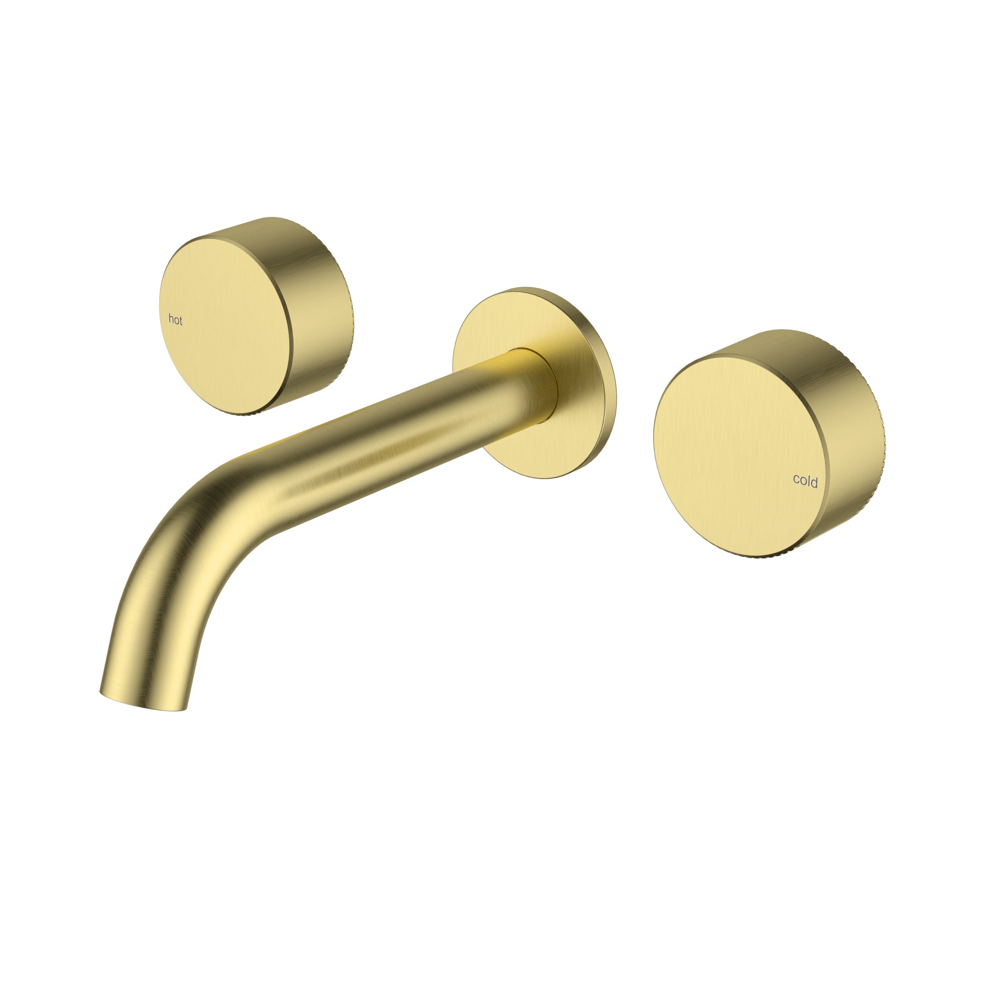 Ikon Hali 1/4 Turn C/D Wall Basin / Bath Set Brushed Gold