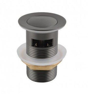 32/40mm Gun Metal Grey Brass Basin Pop Up Waste with Overflow