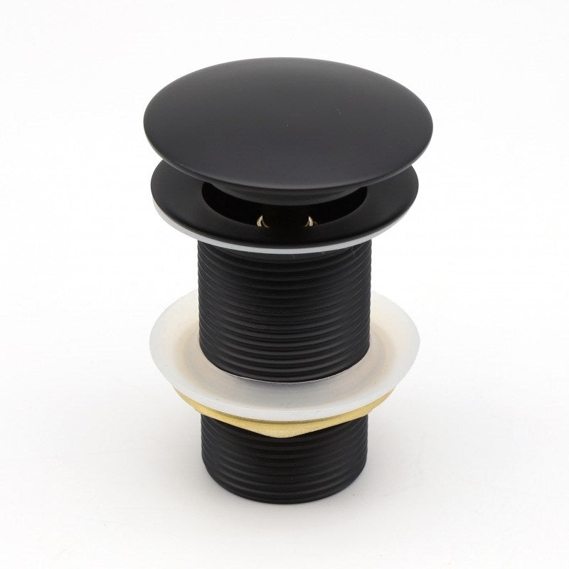 32/40mm Mushroom Black Brass Basin Pop Up Waste without Overflow