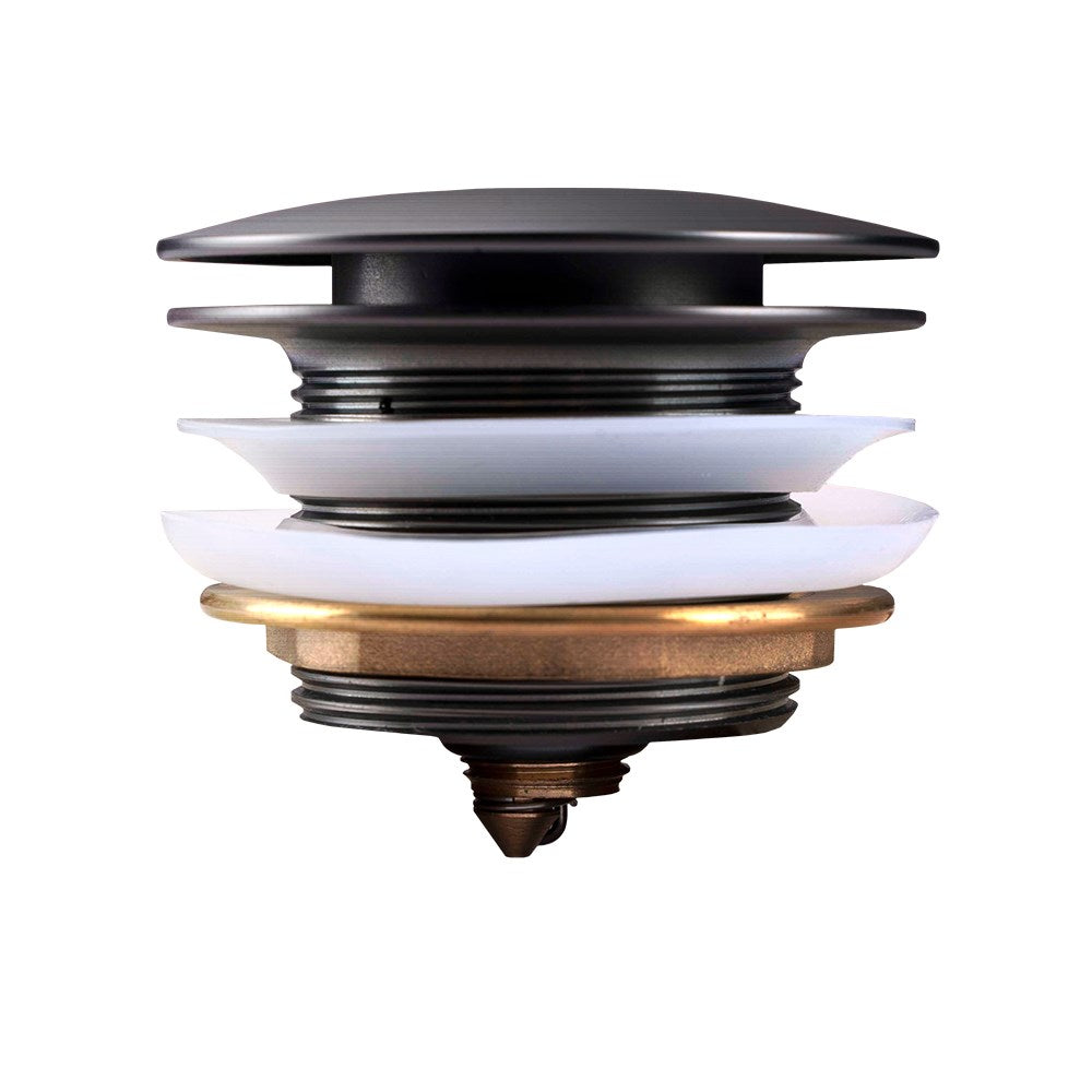 40mm Mushroom Brushed Gun Metal Grey Brass Bathtub Pop Up Waste without Overflow