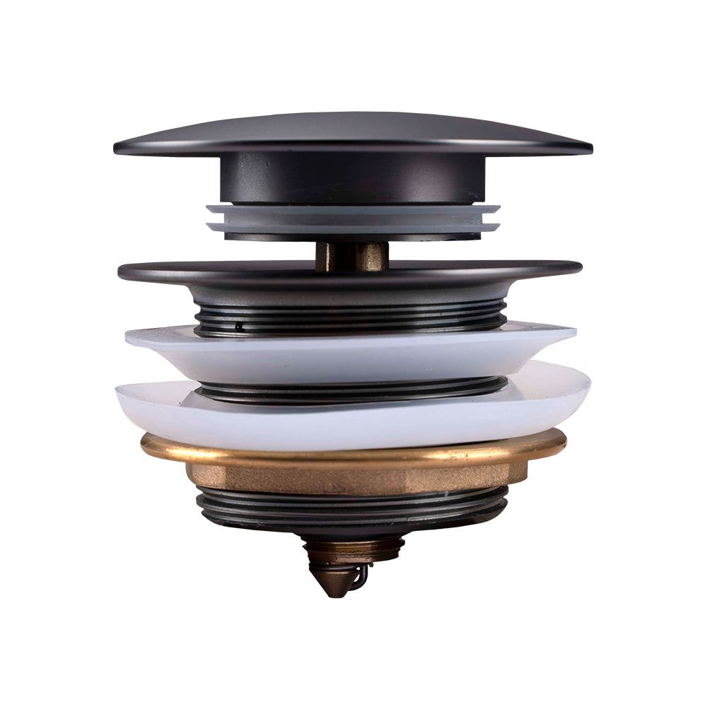 40mm Mushroom Brushed Gun Metal Grey Brass Bathtub Pop Up Waste without Overflow
