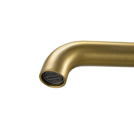 LUCID PIN Series Round Brushed Brass Basin Mixer - Living and Bathroom
