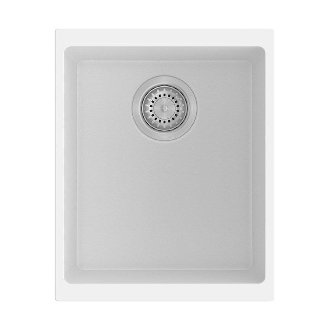 White Carysil Enigma N100N Granite Single Bowl Stone Kitchen Sink 370*460*200mm