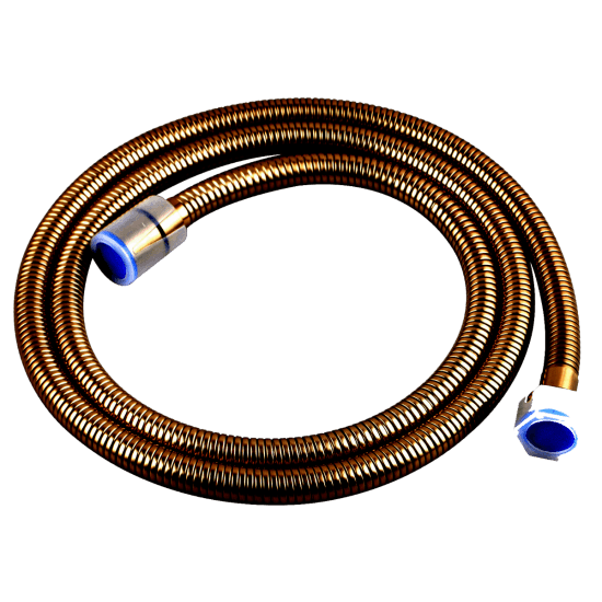Flexible Shower Hose Brushed Brass 1500mm - Living and Bathroom