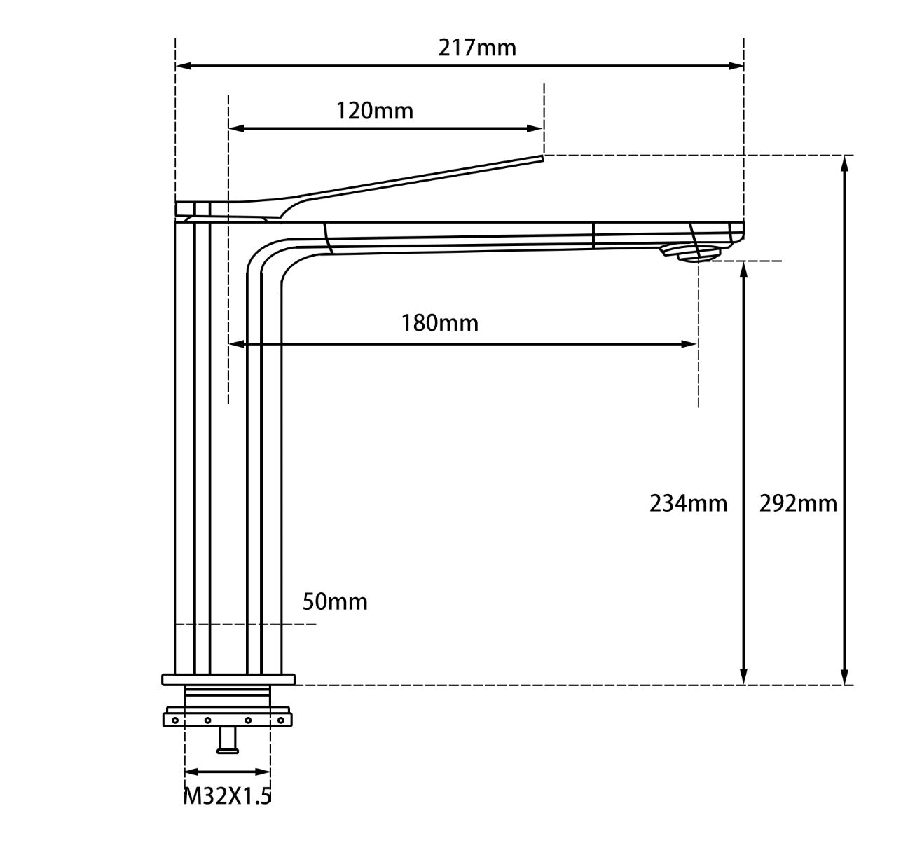 RUSHY Series Chrome Tall Basin Mixer