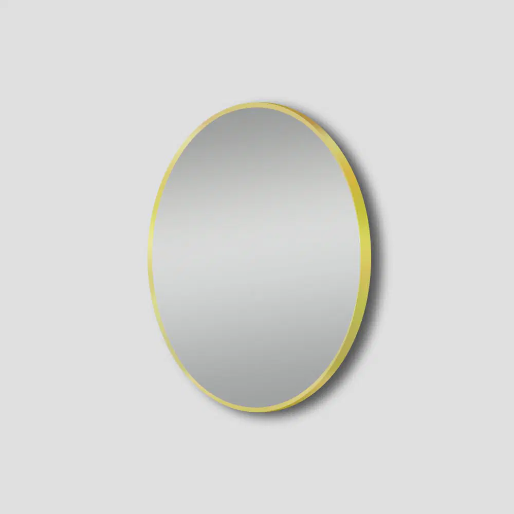 800mm Matte Brushed Gold Aluminium Framed Round Non-Luminous Mirror