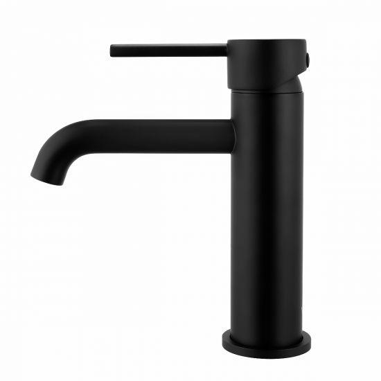 LUCID PIN Series Round Black Basin Mixer - Living and Bathroom