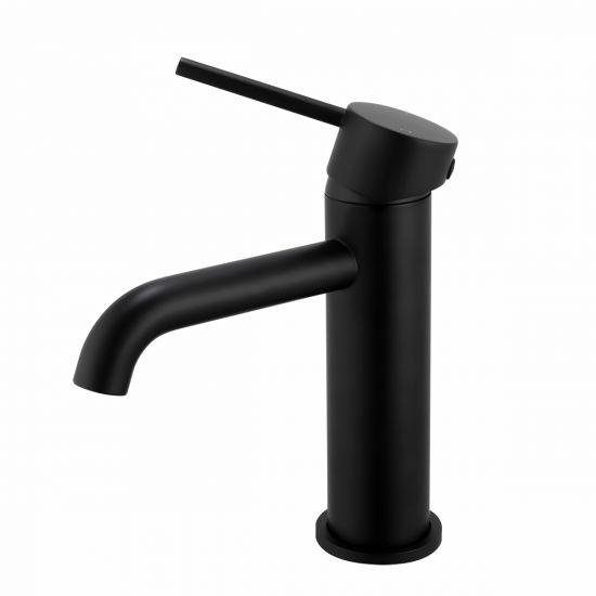 LUCID PIN Series Round Black Basin Mixer - Living and Bathroom