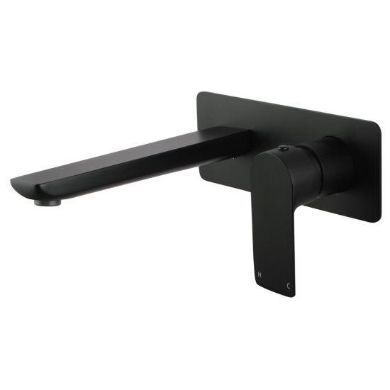 VOG Black Bathtub/Basin Wall Mixer With Spout(color up) - Living and Bathroom