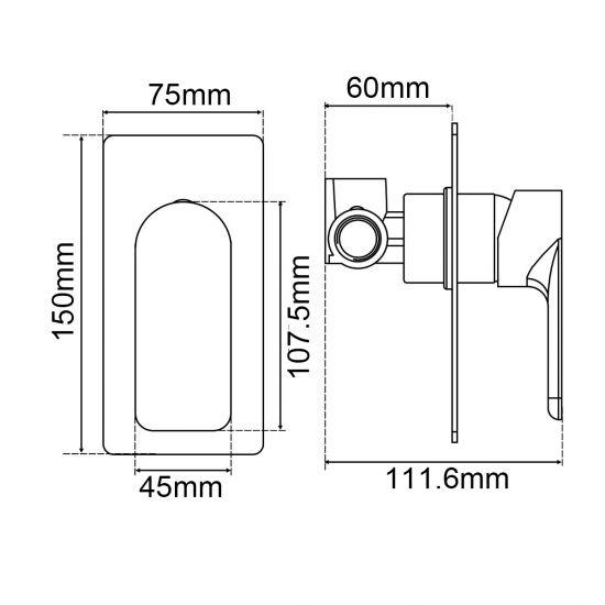 VOG Solid Brass Black Shower/Bath Wall Mixer(color up) - Living and Bathroom