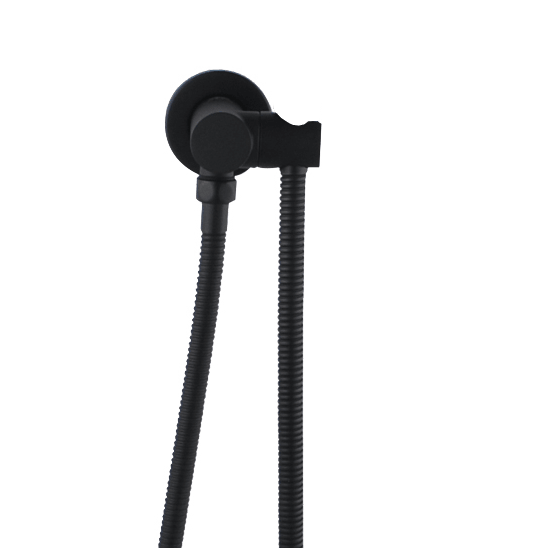 Round Black Hand held Shower Bracket Holder - Living and Bathroom