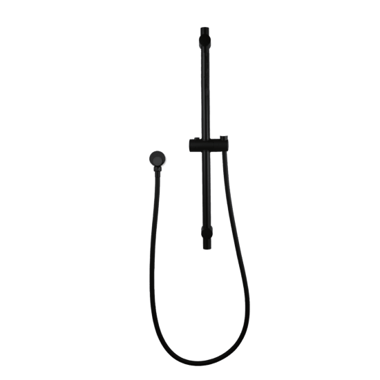 Round Black Hand held Shower Rail - Living and Bathroom