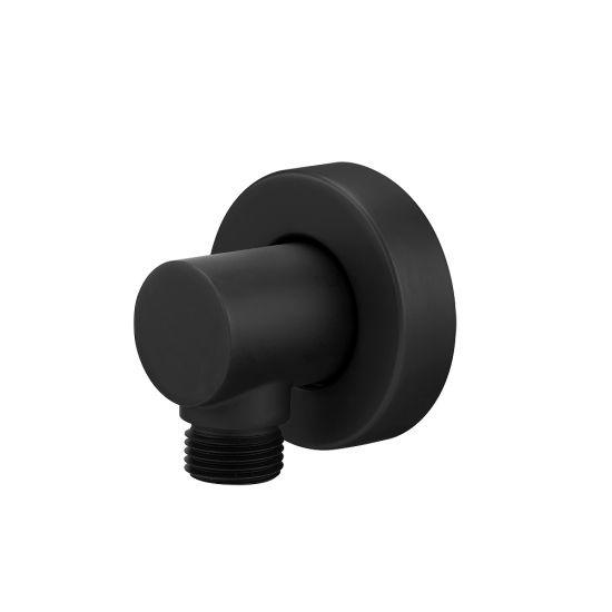 Round Black Water Inlet Connector - Living and Bathroom