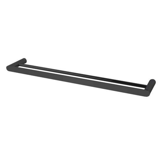 RUSHY Black Double Towel Rail 600mm - Living and Bathroom