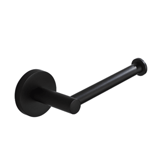 LUCID PIN Black Round Stainless Steel Wall Mounted Toilet Paper Roll Holder - Living and Bathroom