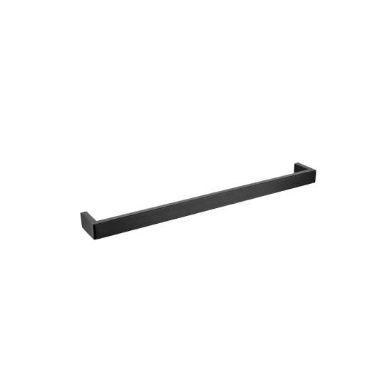 IVANO Series Square Black Single Towel Rail 600mm - Living and Bathroom