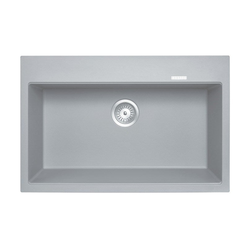 Concrete Grey Carysil Waltz 780 Granite Single Bowl Stone Kitchen Sink 780*510*220mm