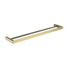 RUSHY Series Brushed Brass Double Towel Rail 600mm - Living and Bathroom