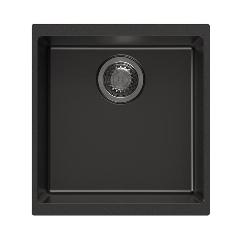 Black Carysil Enigma N100M Granite Single Bowl Stone Kitchen Sink 430*460*200mm