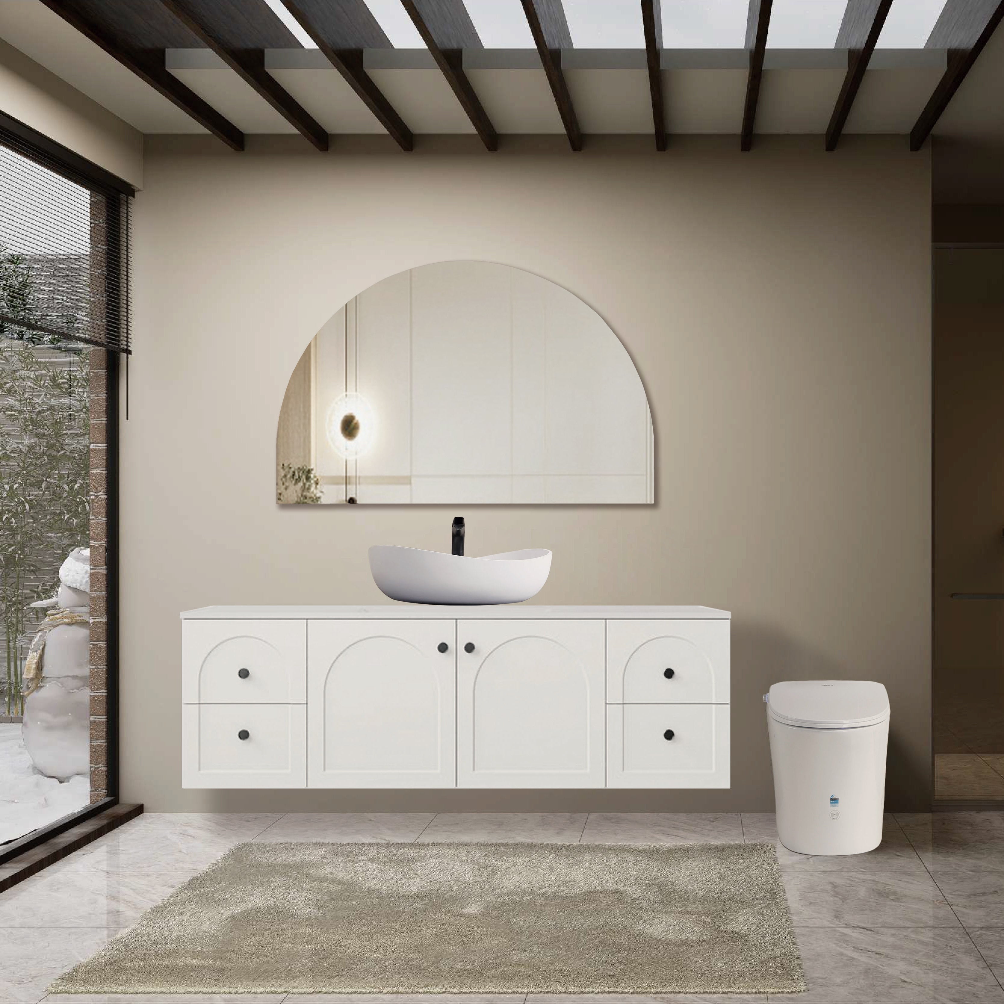 Archo Half Moon Pencil Edge Mirror