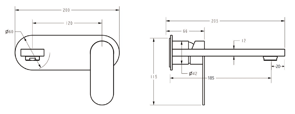 Sora Stainless Steel Wall Basin/Bath Mixer Spout Trim Kits