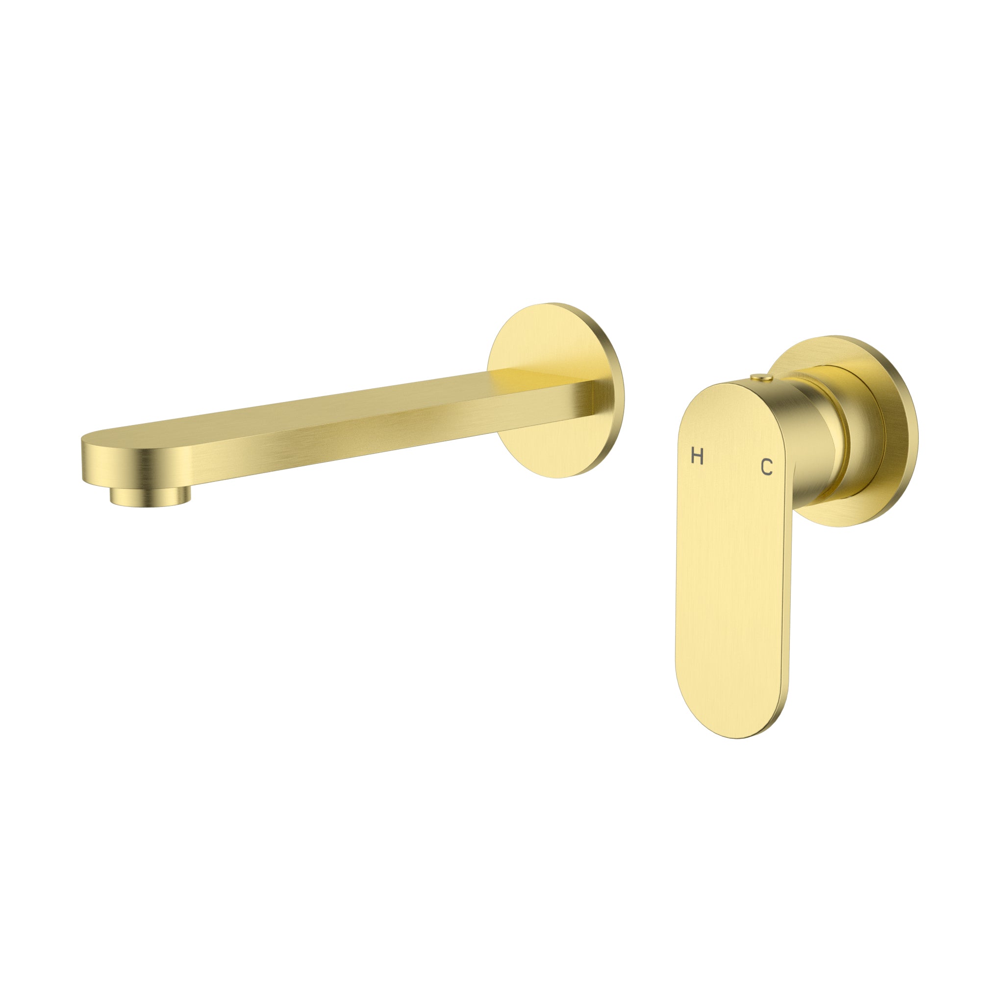 Sora SS Wall Basin Mixer Spout Seperate Plate Trim Kits Brushed Gold