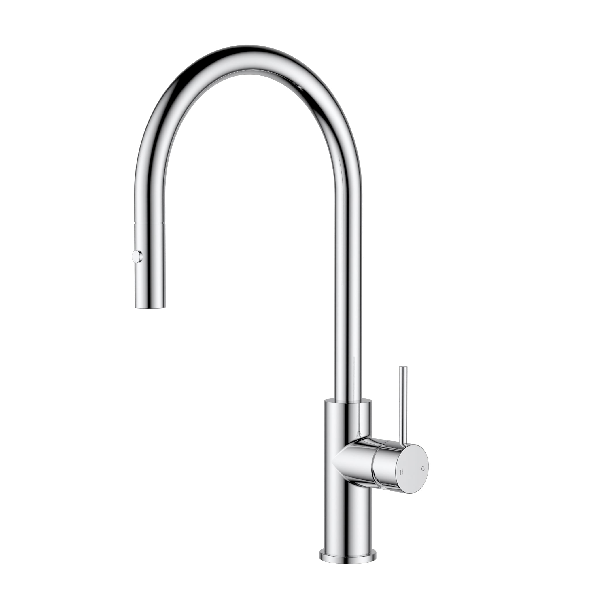 Otus Slimline SS Gooseneck Pull-Out Kitchen And Laundry Sink Mixer Chrome