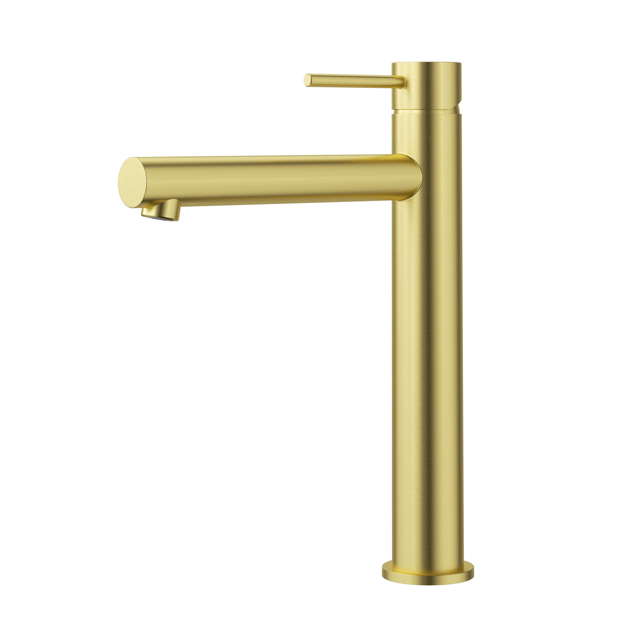 Otus Slimline SS High Rise Straight Spout Basin Mixer Brushed Gold