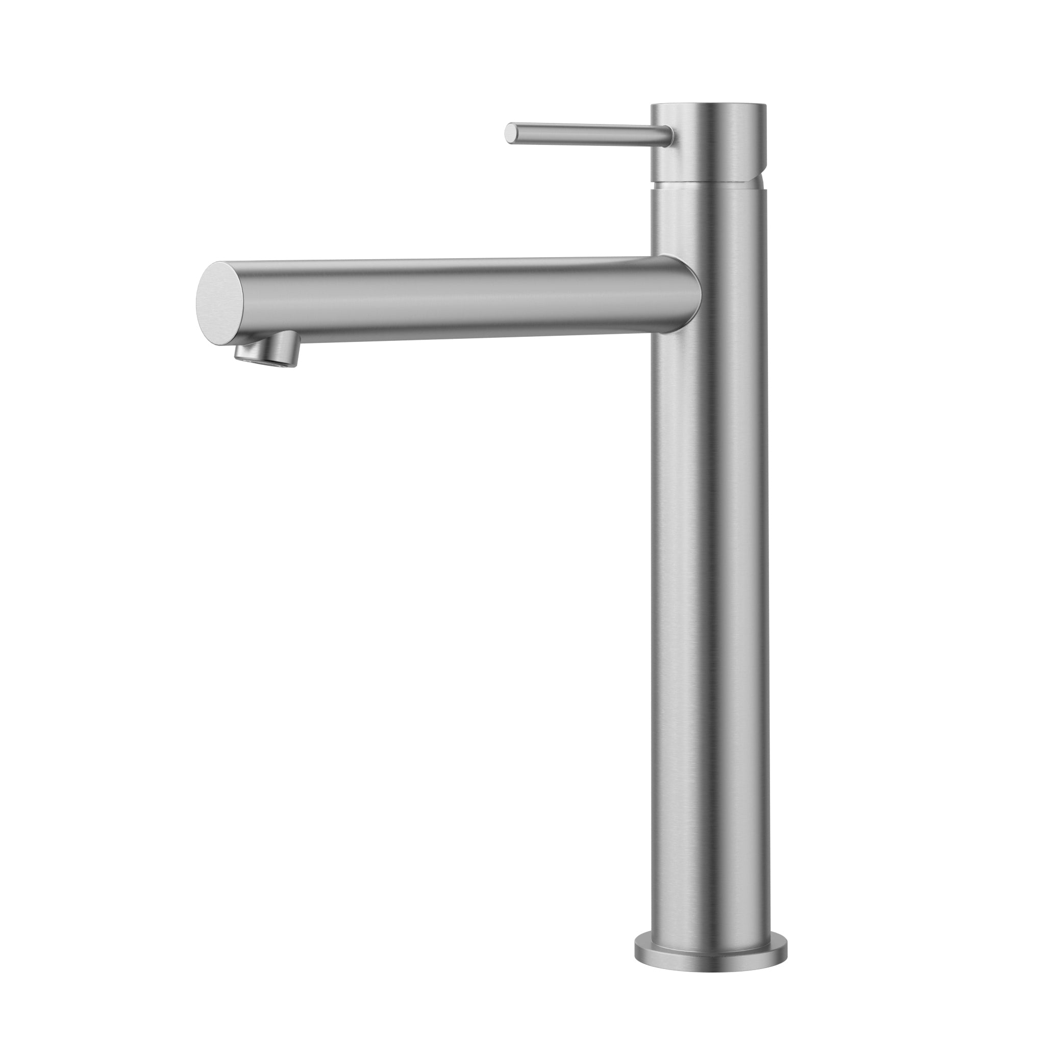 Otus Slimline SS High Rise Straight Spout Basin Mixer Stainless Steel