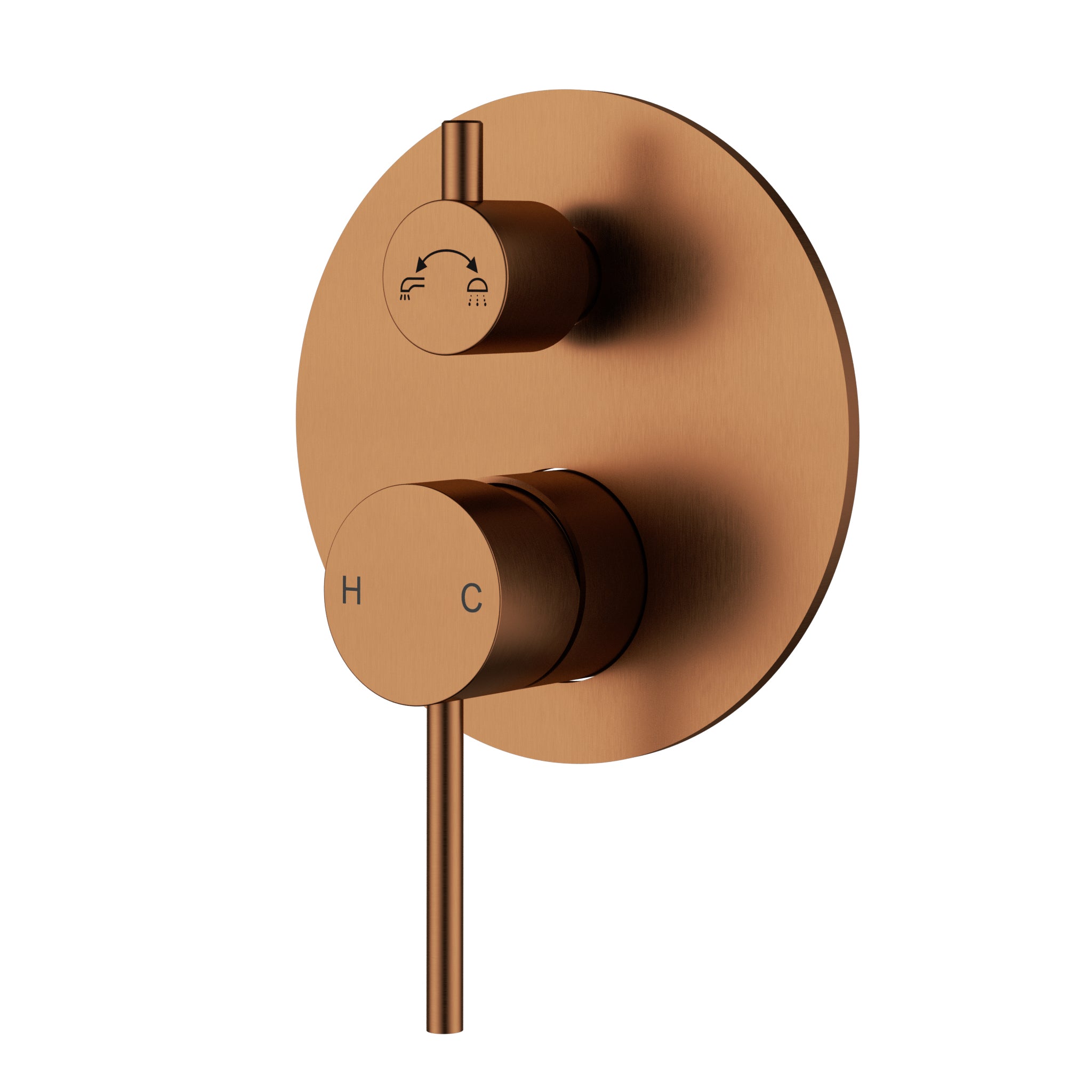 Otus Slimline Wall Mixer Divertor Trim Kit Brushed Copper