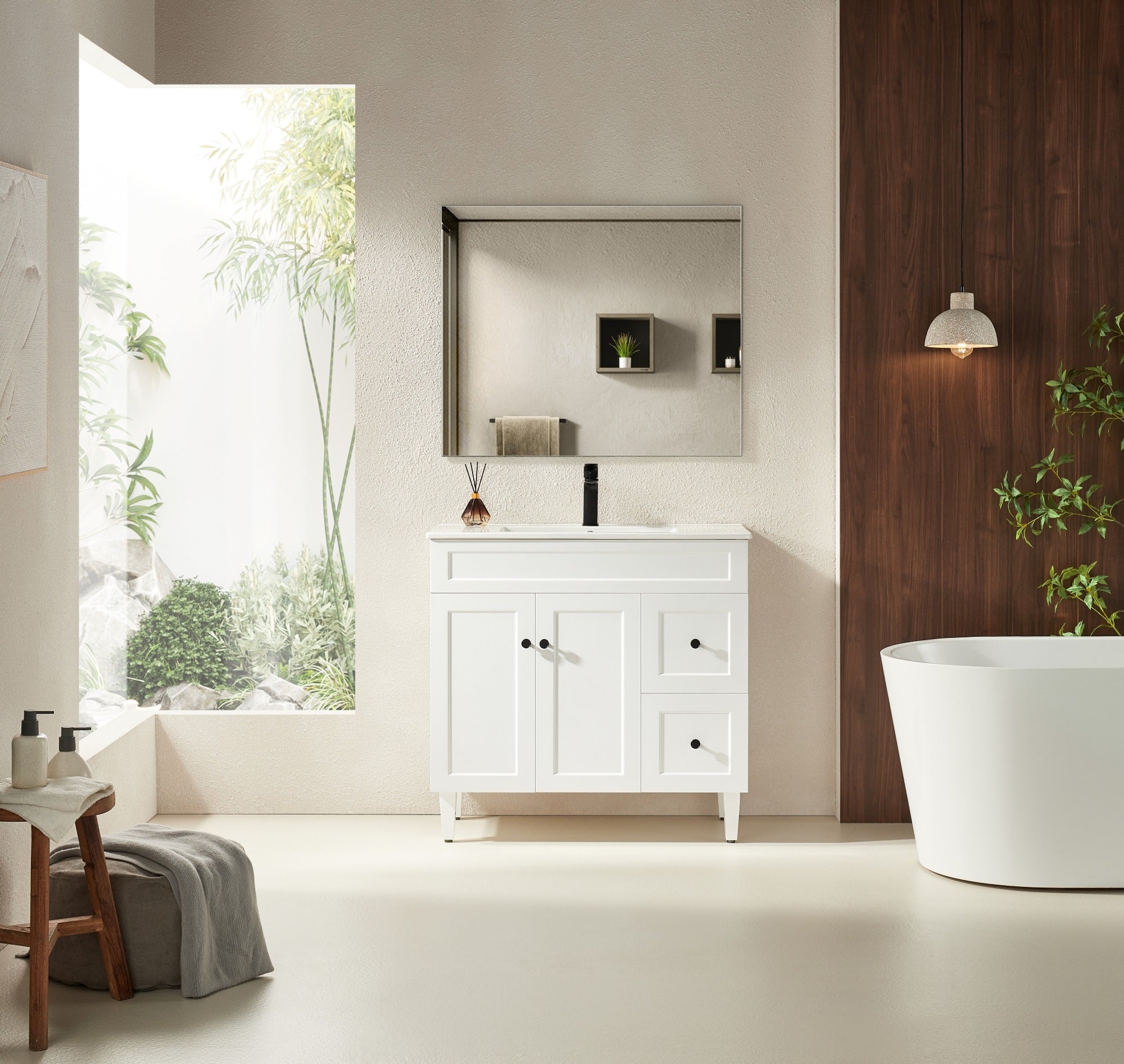 Harrington PVC Freestanding Vanity Matte White