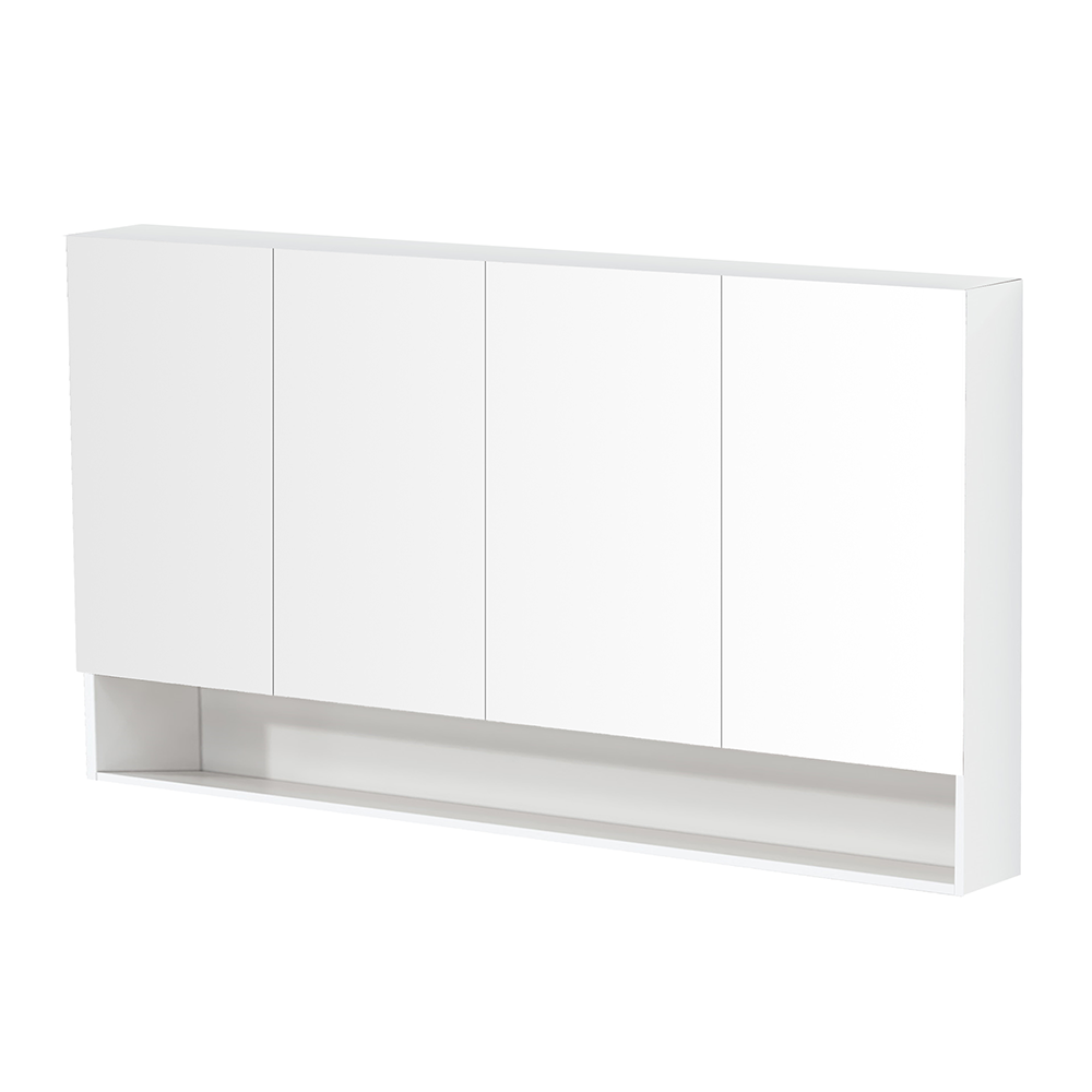 Riva PVC Shaving Cabinet With Open Shelf White