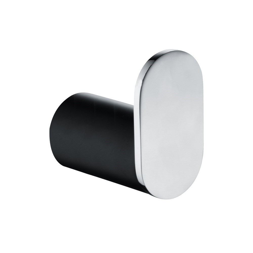 RUSHY Series Black&Chrome Round Robe Hook