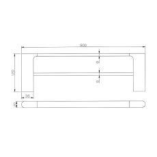 AU Chrome Double Towel Rail 800mm - Living and Bathroom