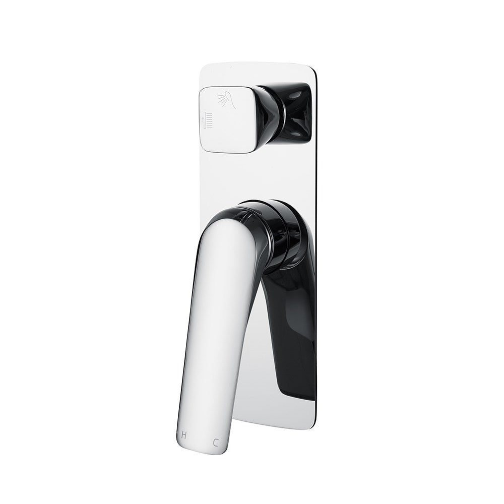 AU Series Square Chrome Wall Mixer with Diverter