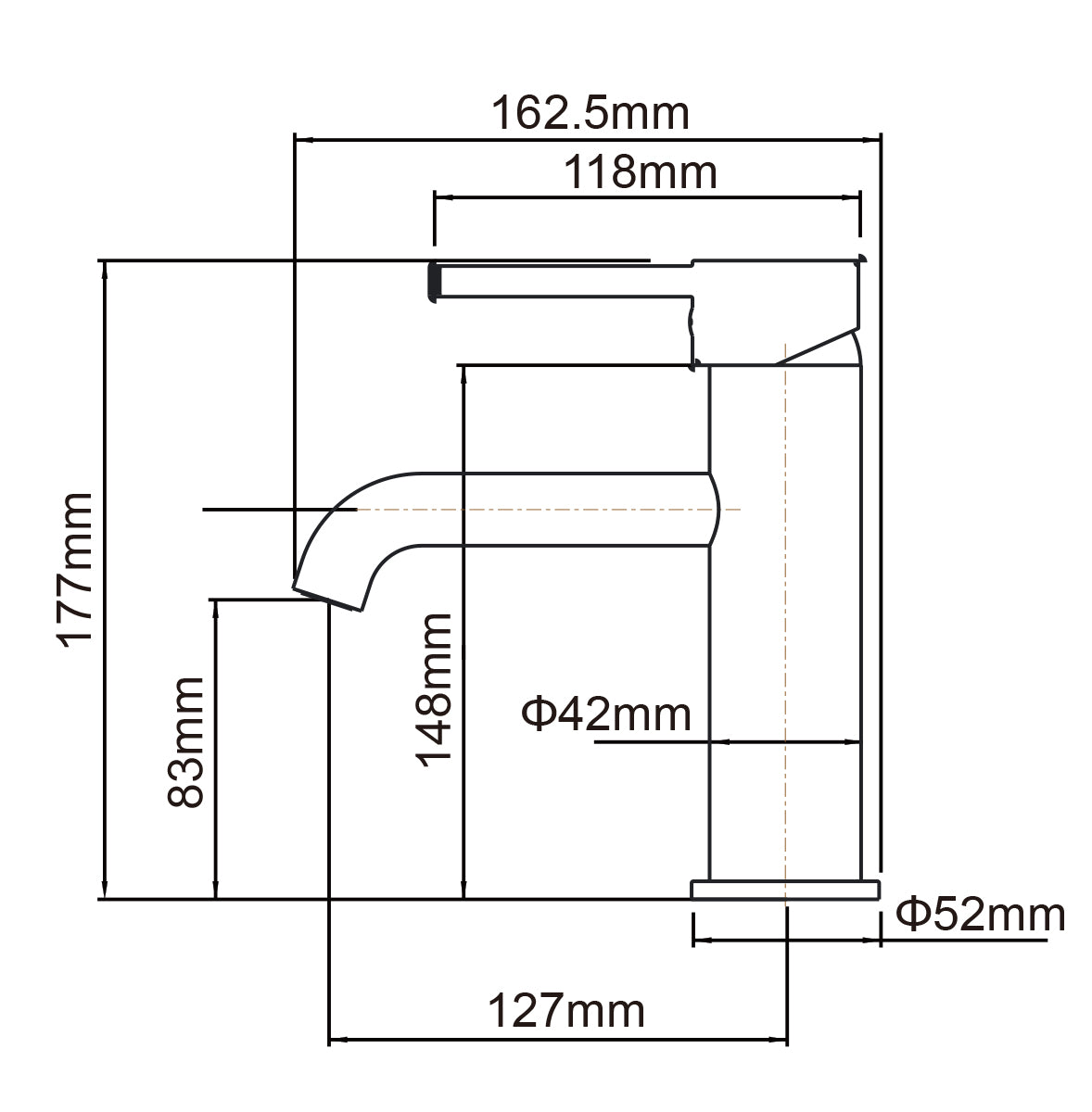 LUCID PIN Series Round Brushed Nickel Basin Mixer