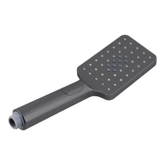 ABS Square Gunmetal Grey 3 Functions Rainfall Hand Held Shower Head - Living and Bathroom