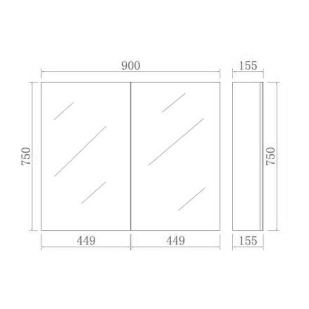 Evie Shaving Cabinet 900*155*750mm