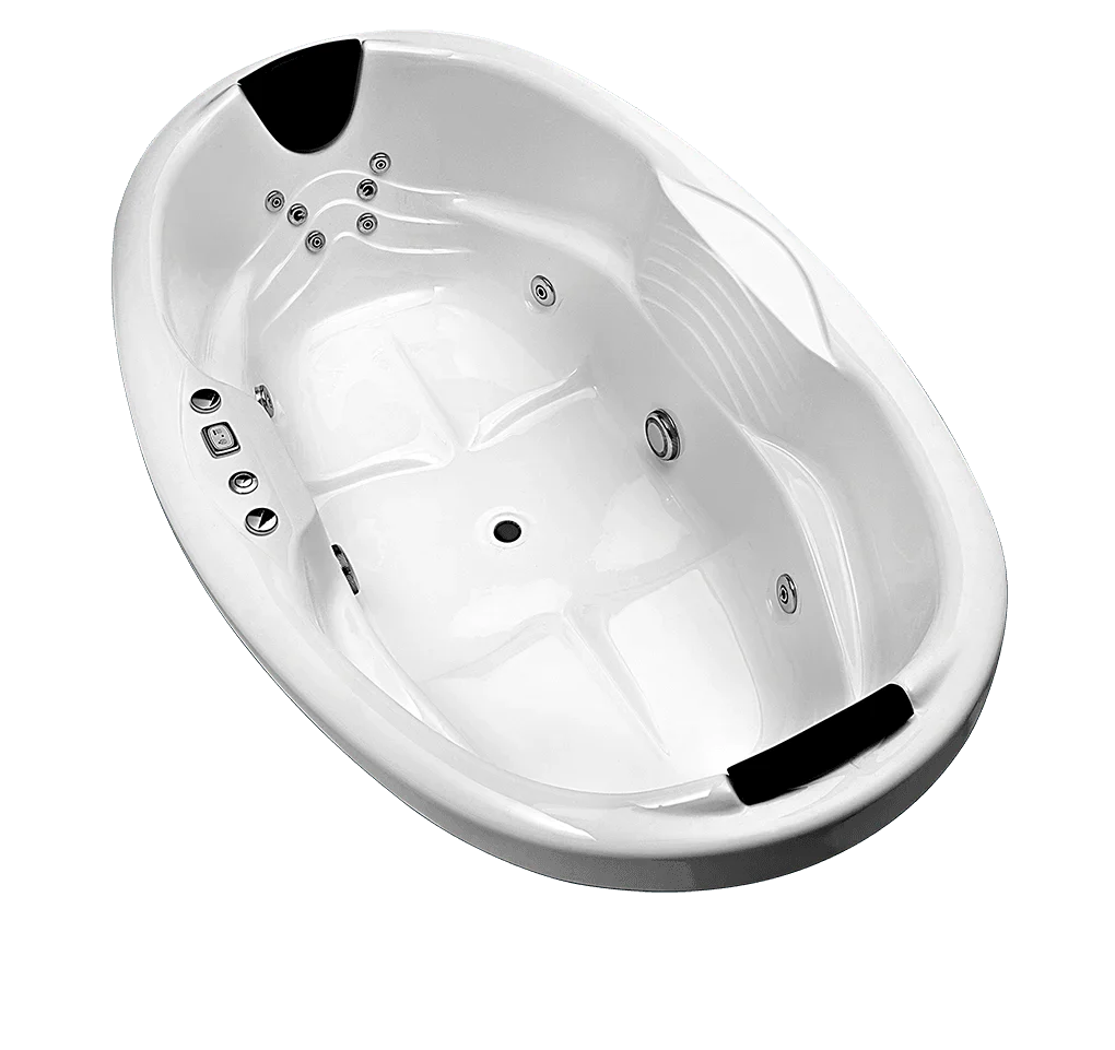 Joya 1700*1180*500mm Gloss White Acrylic 16 Jets Drop in Spa Bath Tub - Living and Bathroom