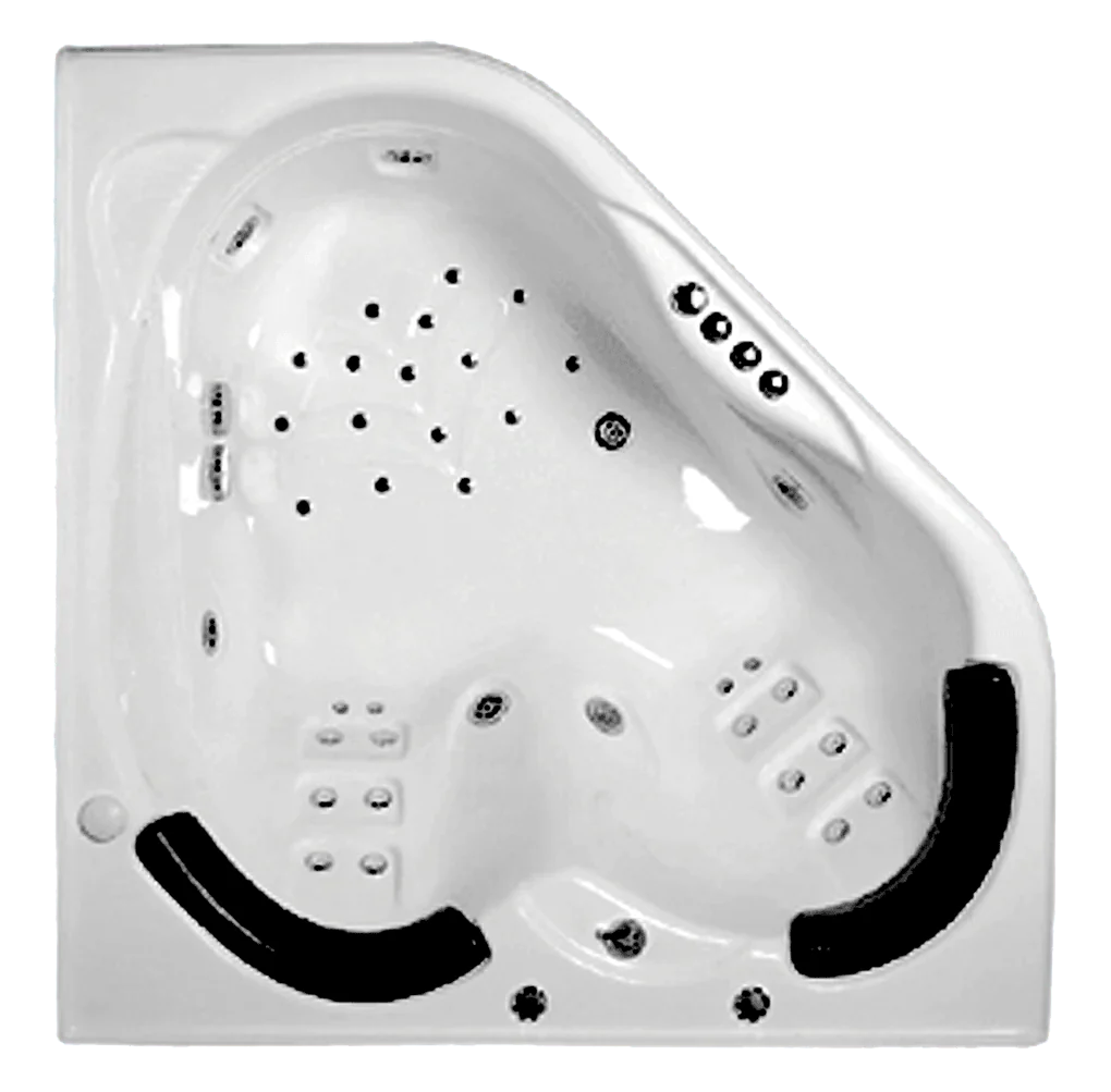 Sapphira 1500*1500*600mm Acrylic 18 Jets Drop in Corner Spa Bath - Living and Bathroom